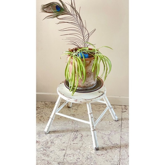 Image 1 of Old vintage bamboo style stool