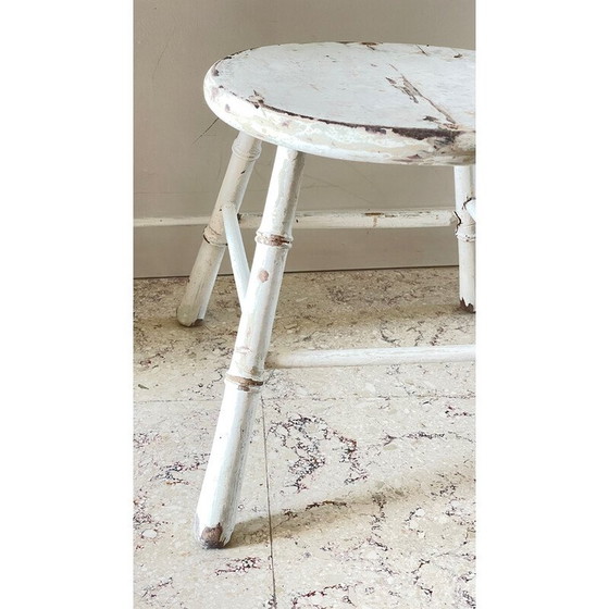 Image 1 of Old vintage bamboo style stool