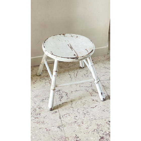 Image 1 of Old vintage bamboo style stool
