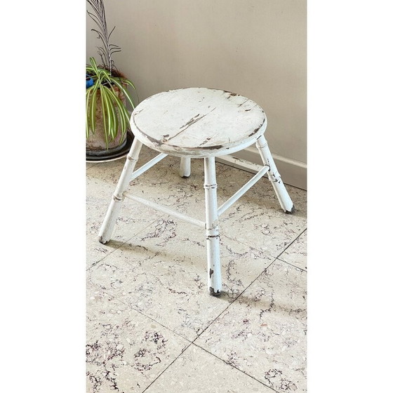 Image 1 of Old vintage bamboo style stool