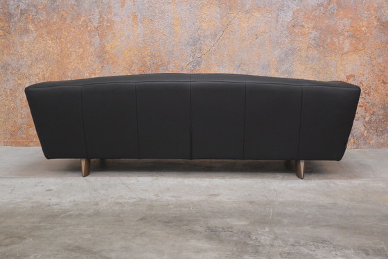 Image 1 of Unique newly upholstered black leather Montis Riva sofa