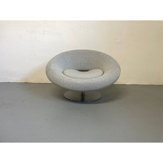 Image 1 of Vintage swivel armchair in steel and fabric by Manzoni and Tapinassi for Arkeetipo, Italy 2004