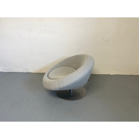 Image 1 of Vintage swivel armchair in steel and fabric by Manzoni and Tapinassi for Arkeetipo, Italy 2004