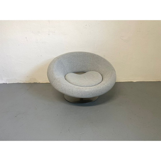 Image 1 of Vintage swivel armchair in steel and fabric by Manzoni and Tapinassi for Arkeetipo, Italy 2004
