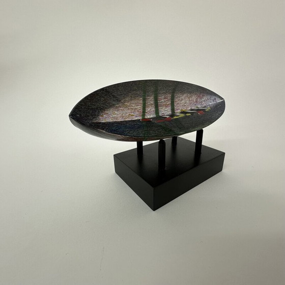 Image 1 of Vintage glass boat sculpture by Bertil Vallien for Kosta Boda