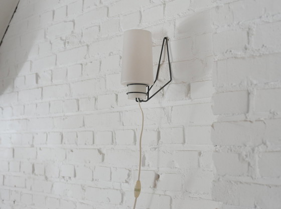 Image 1 of Louis Kalff Vintage Milk Glass Wall Light