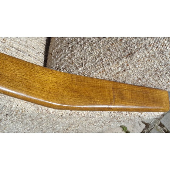 Image 1 of Poltrona Mid-Century in legno e tessuto grigio - anni '50