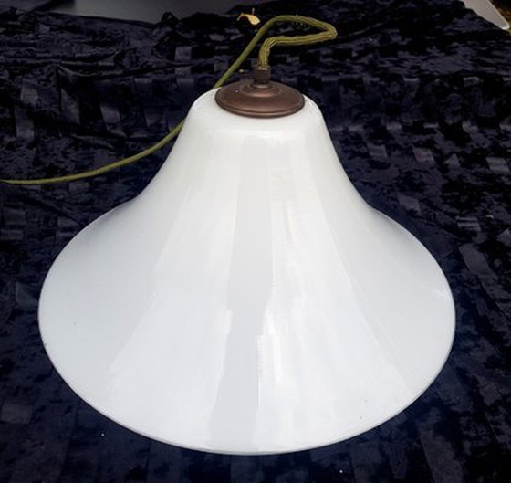 Image 1 of Antique Opaline Glass Ceiling Lamp