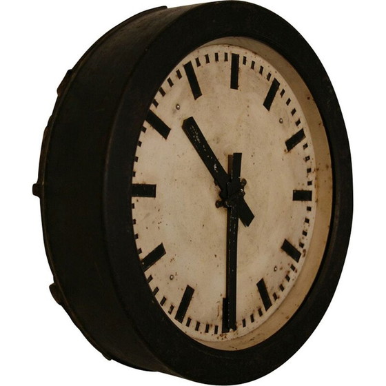 Image 1 of Vintage industrial steel clock