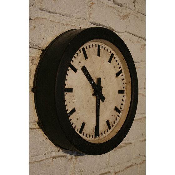 Image 1 of Vintage industrial steel clock