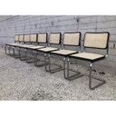 Sedie vintage B32 in faggio nero di Marcel Breuer, Italia