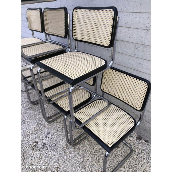 Image 1 of B32 vintage chairs in black beech by Marcel Breuer, Italy