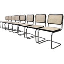 Sedie vintage B32 in faggio nero di Marcel Breuer, Italia