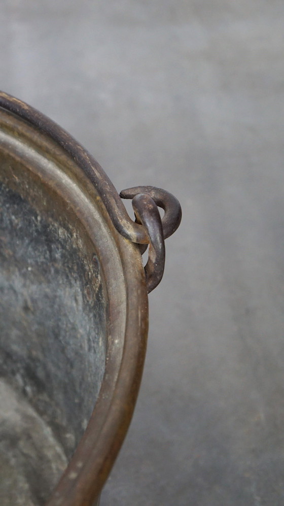 Image 1 of Large Copper Bin/Kettle With Handle