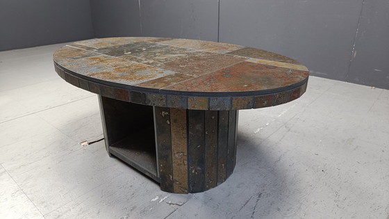 Image 1 of Vintage Oval Brutalist Coffee Table, 1970s