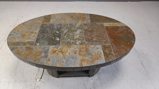 Image 1 of Vintage Oval Brutalist Coffee Table, 1970s