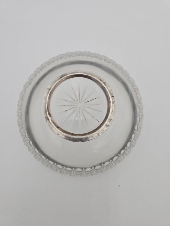 Image 1 of Antique Glass Cup Solid Silver Hoop