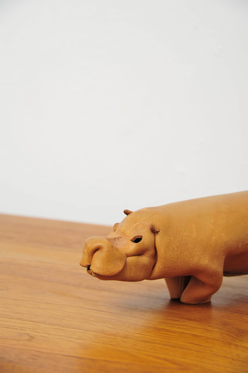 Leather hippopotamus from Deru 1960s