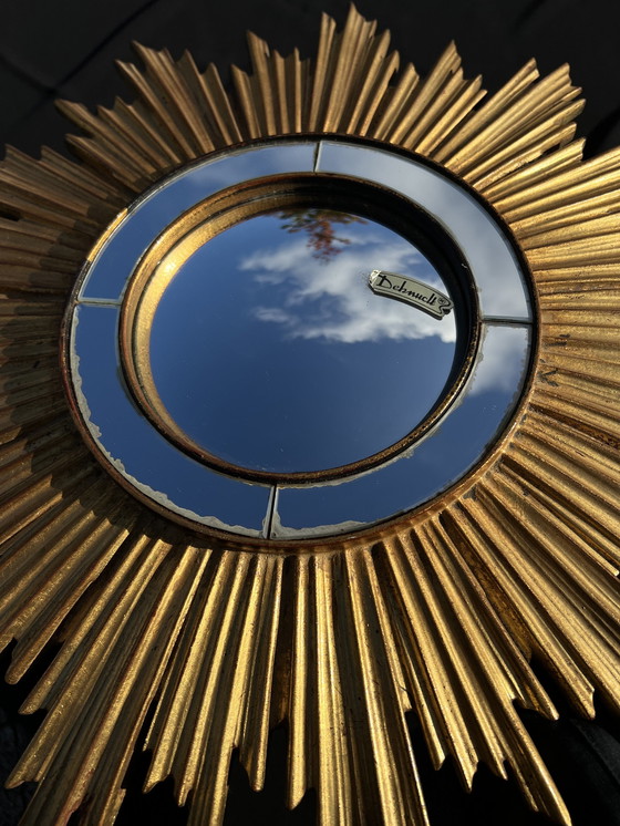 Image 1 of Vintage Convex Sun Mirror From Deknudt, Belgium 1970S