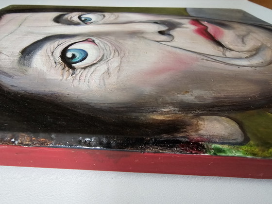 Image 1 of Postma - Portrait de femme, huile sur panneau 2008