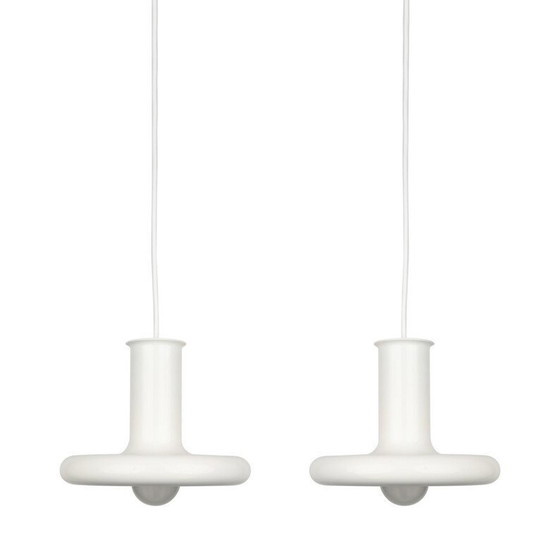 Image 1 of Pair Of 2 Optima Pendant Lamps By Hans Due, Fog Og Morup