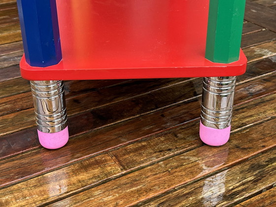 Image 1 of Pierre Sala Vintage Pencil Design: Bookcase & Coat Rack (Clairefontaine Model / 1980s)