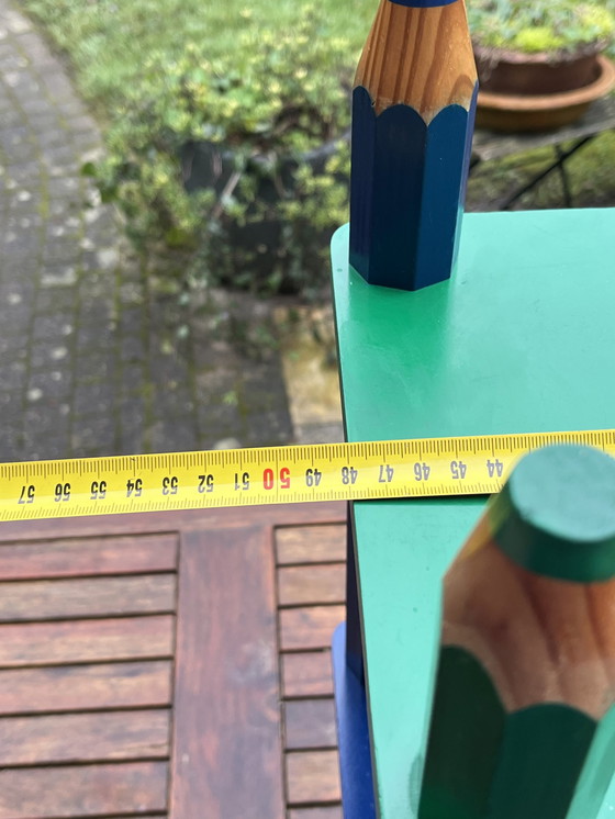 Image 1 of Pierre Sala Vintage Pencil Design: Bookcase & Coat Rack (Clairefontaine Model / 1980s)