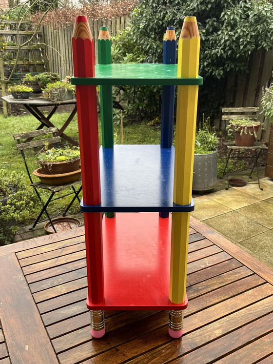 Image 1 of Pierre Sala Vintage Pencil Design: Bookcase & Coat Rack (Clairefontaine Model / 1980s)