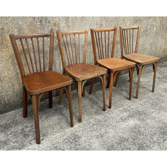Image 1 of Set of 4 vintage chairs model n°53 in blond beech for Baumann