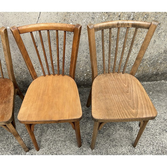 Image 1 of Set of 4 vintage chairs model n°53 in blond beech for Baumann