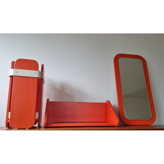Image 1 of Vintage umbrella stand with mirror and shelf Meblo, 1970