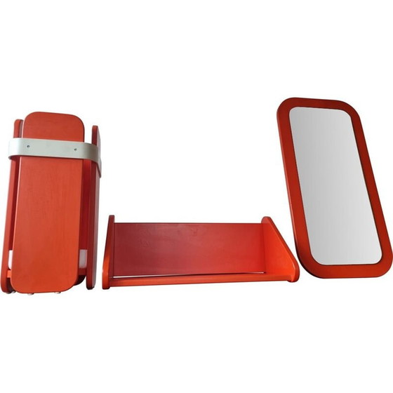 Image 1 of Vintage umbrella stand with mirror and shelf Meblo, 1970