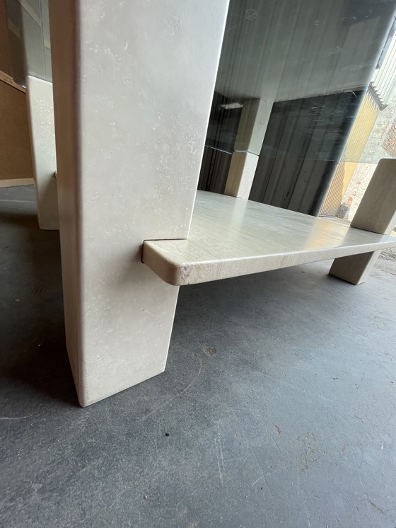 Image 1 of Tavolino da caffè in travertino vintage