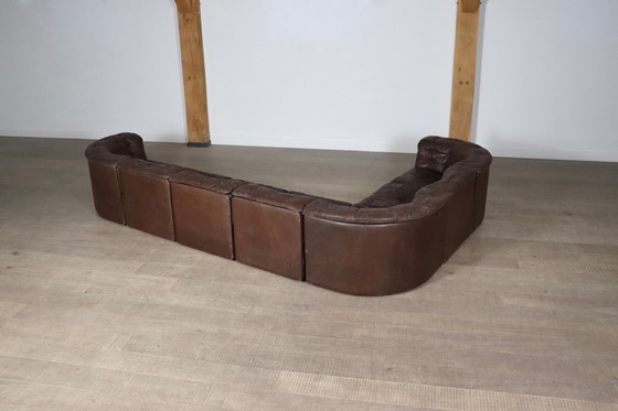 Image 1 of De Sede DS-11 Modular Sofa In Brown Patchwork Leather