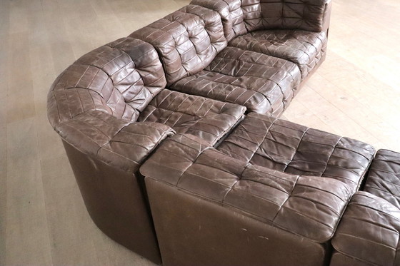 Image 1 of De Sede DS-11 Modular Sofa In Brown Patchwork Leather