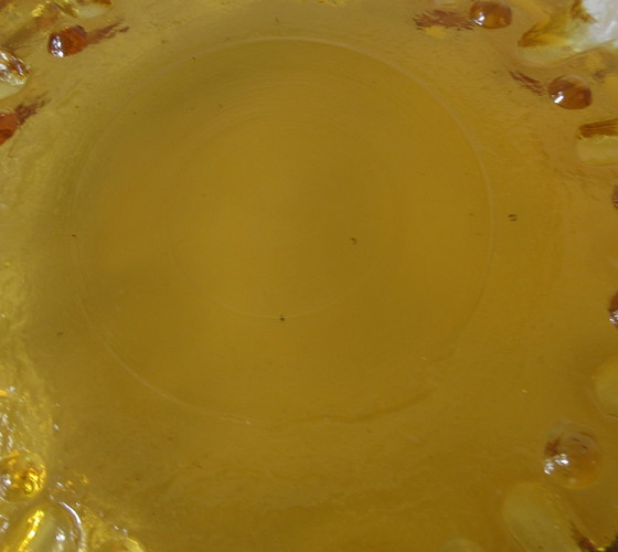 Image 1 of Amber and clear glass bowl Revontulet design Tauno Wirkkala for Muurla Lasi