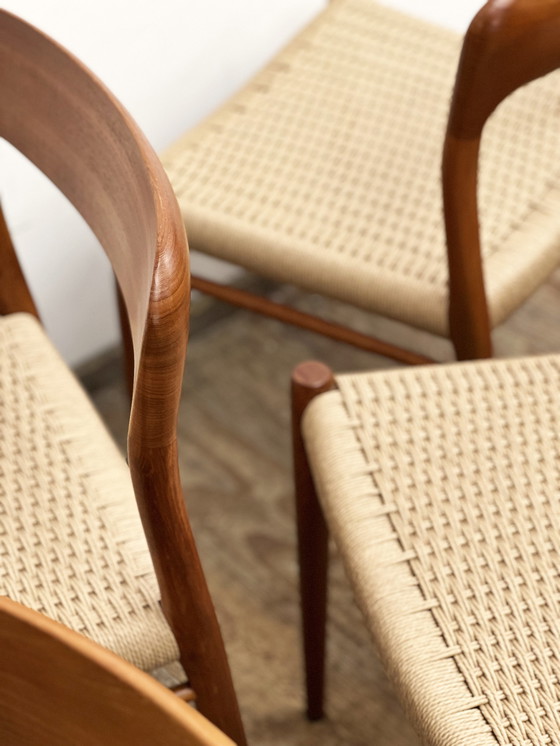 Image 1 of 6x J.L. Mollers Model 75 Dining Chairs by Niels O. Moller