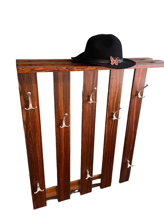 Image 1 of Porte-manteau mural vintage en bois de rose