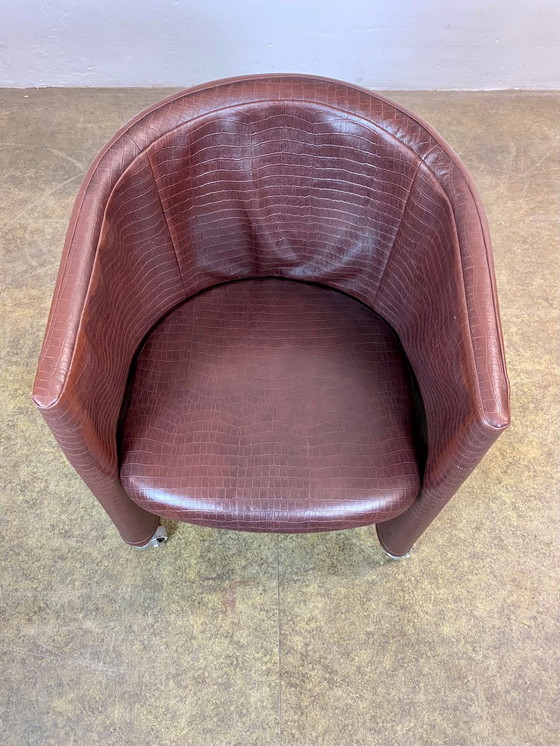 Image 1 of Set of 4 Flexform Mixer Chairs Italy Armchair Snakeskin