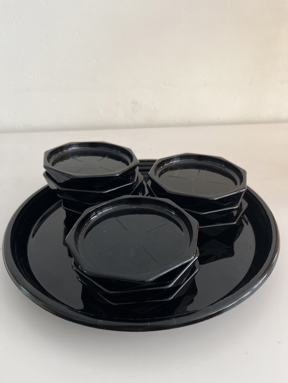 Image 1 of 10x Leerdam coasters + tray