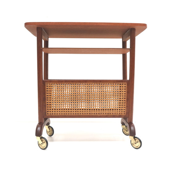 Image 1 of Danish design vintage newspaper rack / reading basket / side table made in the 60s