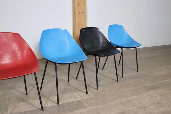 Image 1 of 7x Meurop Coquillage Chairs By Pierre Guariche