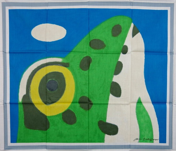 Image 1 of Jan Gregor- Frog screen print on cotton silk