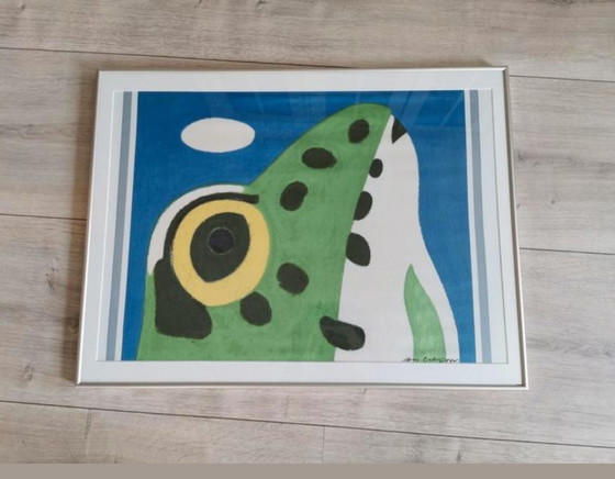 Image 1 of Jan Gregor- Frog screen print on cotton silk