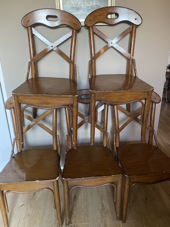 Image 1 of 5x Art deco cross chairs crosschairs