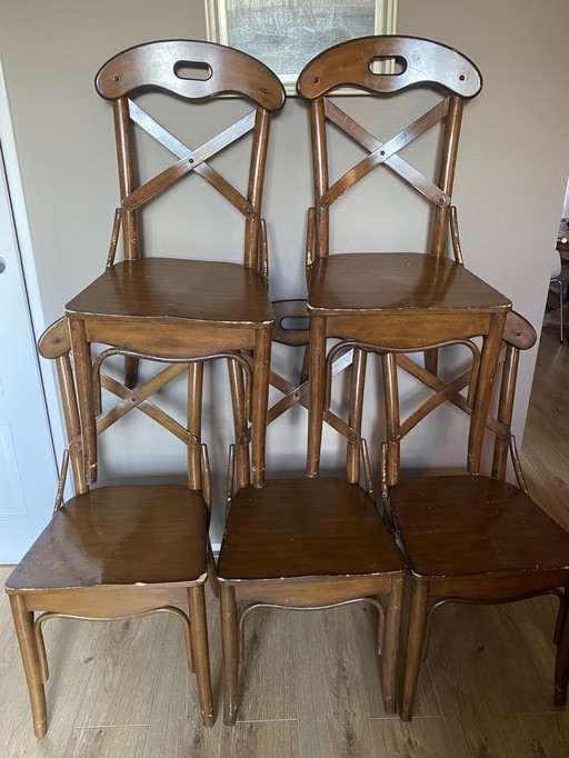 5x Art deco cross chairs crosschairs