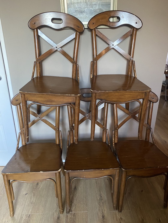 Image 1 of 5x Art deco cross chairs crosschairs