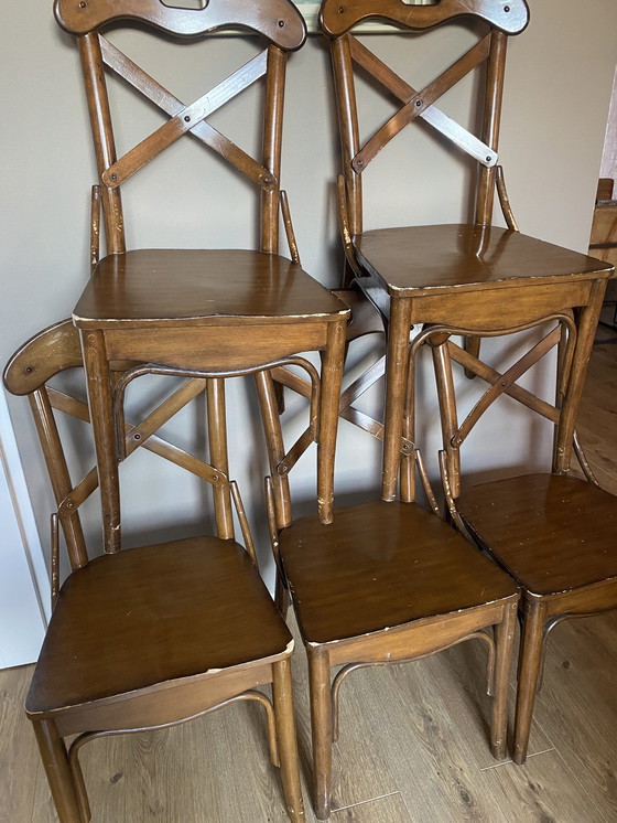 Image 1 of 5x Art deco cross chairs crosschairs