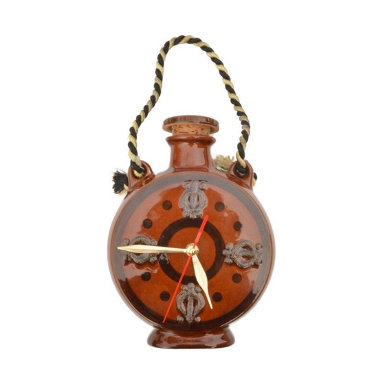 Image 1 of Vintage ceramic water bottle wall clock for Upg Halle, Germany 1970