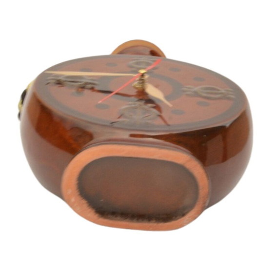 Image 1 of Vintage ceramic water bottle wall clock for Upg Halle, Germany 1970